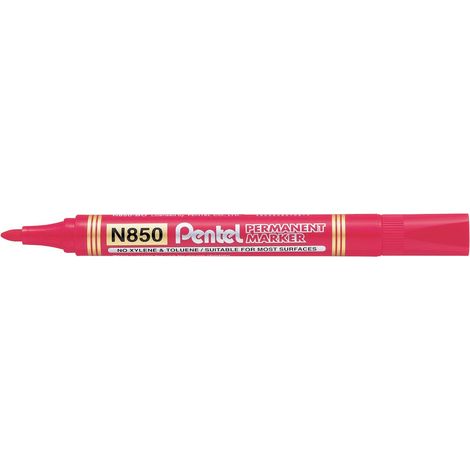Pentel N850 Marcatore Permanente Punta Conica 4,5 mm Inchiostro Rosso Tratto 2,0 mm (1/4)