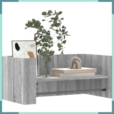 848456 étagère murale sonoma gris 70,5x35x30,5 cm bois d'ingénierie (1/5)
