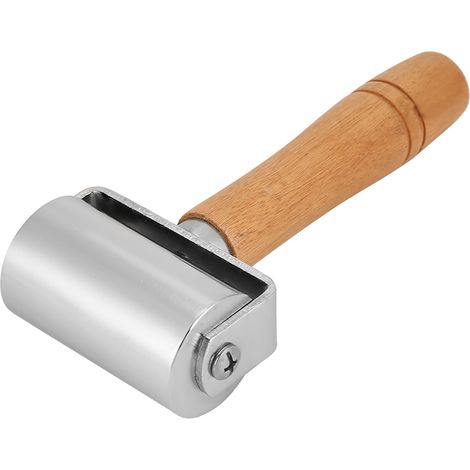 Rouleau artisanal en acier carbone, manche en bois, outil de tannage du cuir (6 cm) (1/5)
