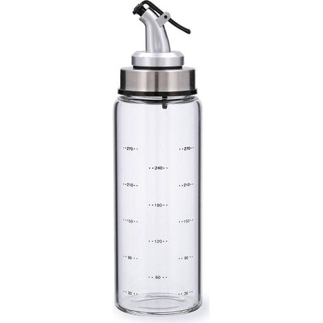 Oliera Graduata in Vetro trasparente con ugello antigoccia in Acciaio Inox 200 ml (1/4)