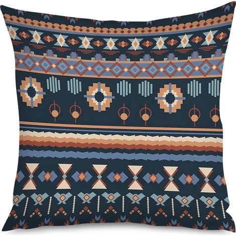 Housse de Coussin with motifs ethniques, couleurs chaudes (1/5)