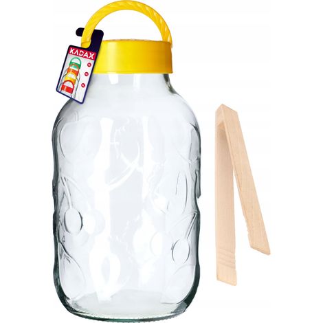 KADAX Einweckglas mit Zangen, Gurkenglas mit Deckel aus Kunststoff, Glasballon, (1/5)