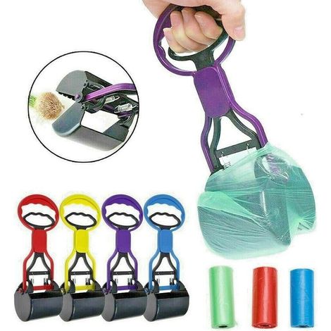 TrAdE Shop Traesio - Paletta Raccogli Feci Per Cani Gatti Pinza Con Manico + 150 Sacchetti Art.6118 - (1/4)