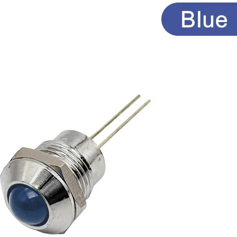 (Bleu - Lot de 5) Lampe de signalisation LED ronde en métal de 12 mm, pour petits équipements, panneau de signalisation d'alimentation, voyant d'avertissement (1/5)