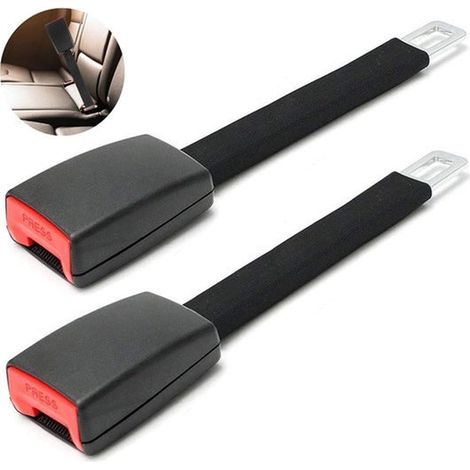 Prolunga da 25 cm - Confezione da 2 - Cintura di sicurezza - Prolunga per cintura di sicurezza auto - Per donne in gravidanza - Comfort - Seggiolino auto - Nero (1/3)