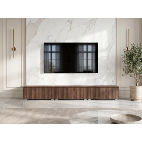 AX LIVING Barvo 3x100 TV Kommode Lowboard Dunkelbraun Nussbaum Warmia S
