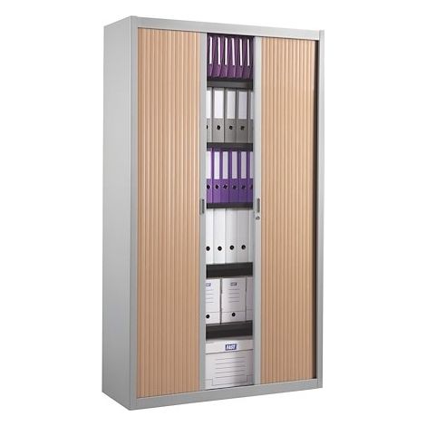 Armoire à rideaux démontables 200 x 100 cm alu-hêtre - Maxiburo