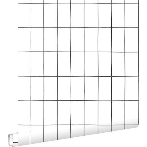 papier peint carrelage noir et blanc  - ESTAhome (1/5)
