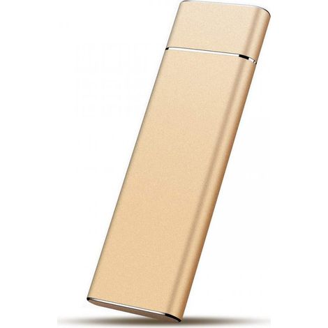 Hard Drive Enclosure, M.2 NGFF USB C SSD Enclosure USB3.0 5Gbps High Speed Transfer USB 3.1 10Gbps Type C Metal External Hard Drive Case for Win 7 10 for iOS(gold) (1/5)