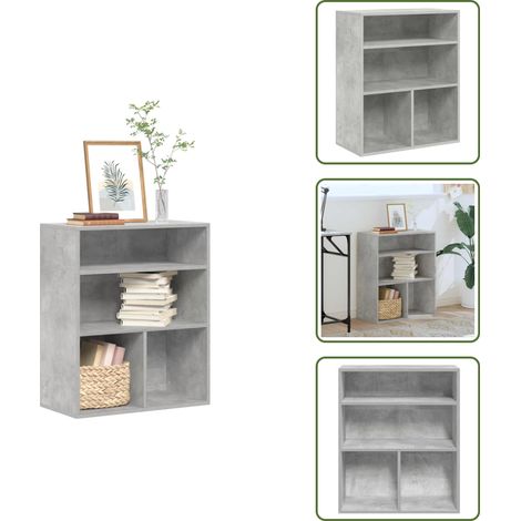 vidaXL Bücherregal Betongrau 60x30x71,5 cm Holzwerkstoff (1/5)