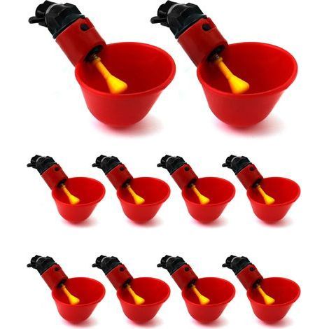 [French Days]10 Pcs Abreuvoir Poules Automatique. Abreuvoir Volaille en Plastique pour Oiseau Caille Pigeon Poulet Poule (25mm. pour Seaux) (1/5)