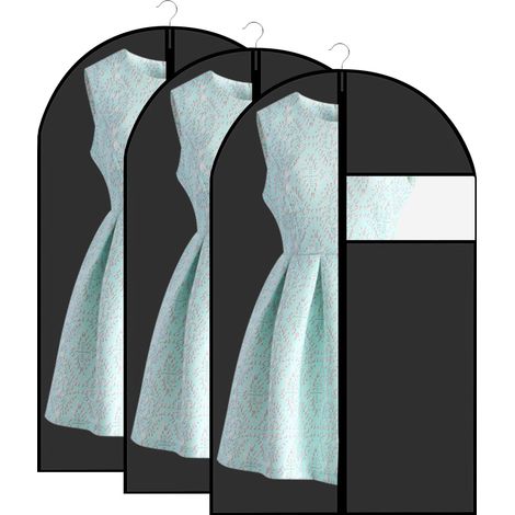 Lot de 3 housses à vêtements en PEVA 60x100cm Housse de Protection pour Vêtements anti Poussière Imperméables avec zipHousse Vetement à Suspendre pour Rangement pour Chemise Costumes Manteaux Clothes (1/5)