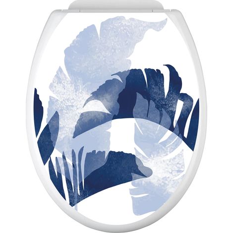 Stickers Abattant WC - Feuilles - 35x43 cm - Adhésif BRILLANT (1/2)