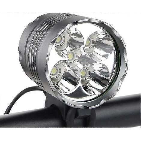 Éclairage avant étanche pour VTT, 6000 lumens, 5 LED, batterie rechargeable 6400 mAh, 3 modes (1/5)