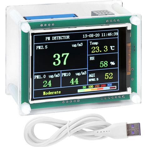 Détecteur PM2.5 LED A1 Communication 2,8 pouces Moniteur qualité air intérieur véhicule environnement domestique (1/5)