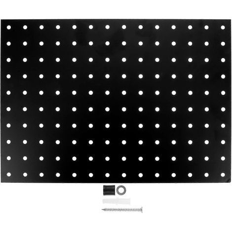 Panneau perforé mural, panneau perforé métallique, panneau d'affichage, accessoire pour panneau perforé-35.00X25.00X0.20CM-Black (1/4)