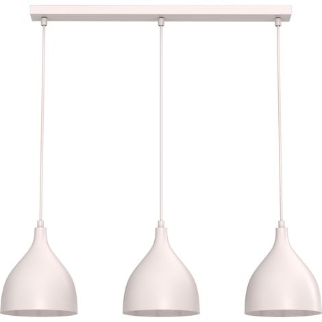 Suspension minimaliste cachemire 3 lumières E27, abat-jours calice (1/2)