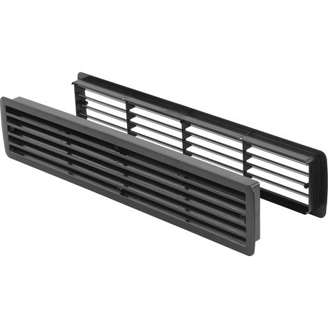 Lüftungsgitter Türlüftung Kunststoff Schwarz paarweise 457mm x 92mm