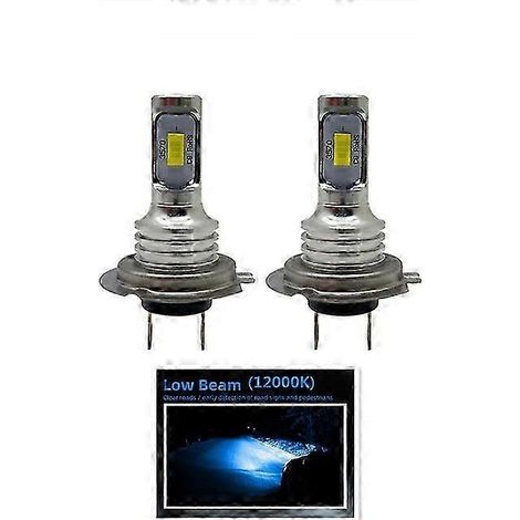 2 ampoules LED H7 pour phares antibrouillard de voiture, feux de jour, phares de moto, compatibles H4, H8, H9, H1, H11, H6, 9004, HB3, 9005, HB4, 8000K, 6000K, 12V, 24V, 80W (12000K bleu glacier, 1200 (1/5)
