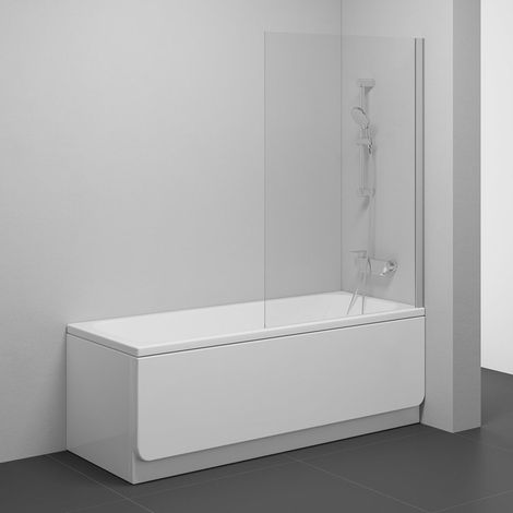 Feste drehende Wanddusche aus Glas, 140x80cm, Matte Chrome (PVS180TS) (1/2)