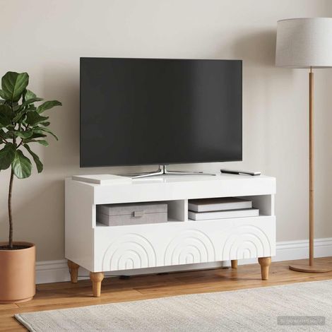 vidaXL LED TV Cabinet ALKMAAR 81 x 35 x 43 cm High Gloss White (1/5)