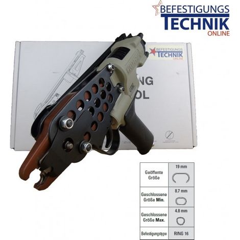 BETEON24 SC743 32mm lange Nase Druckluft Ringzange für Bostitch 140 Ringklammern Ring16 KL-97-EN10128