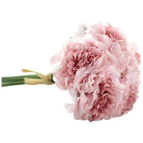 Lot de 5 pivoines artificielles en soie, aux couleurs vives et décoratives, idéales pour un anniversaire.rose (1/5)