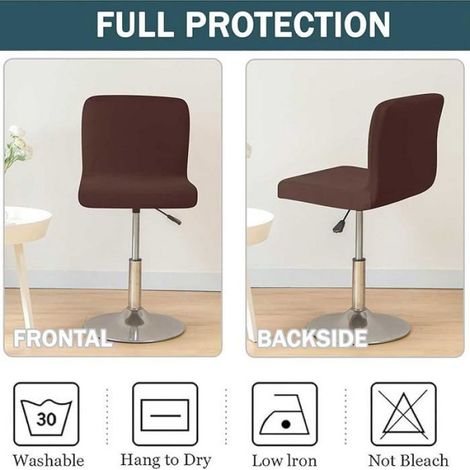 Lot de 4 Housses de Tabouret de Bar en Velours Élastique – Housse Carrée Pivotante pour Siège de Chaise (1/5)