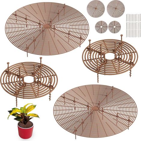 Lot de 4 Protection de Sol pour Pot de Fleurs Grille 52/30CM, Cache-Pots de Fleurs en Grille Pot de Fleur Interieur Contre Animaux, Enfants (1/5)