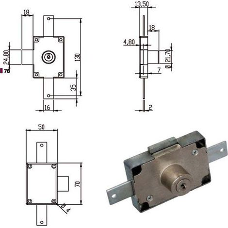Cerradura para muebles con cerrojo lateral derecho 220330 Omr