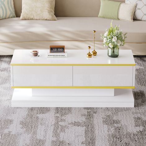 Tavolo salotto con 2 cassetti truciolare 100x50x38 OKMYHOME (1/5)
