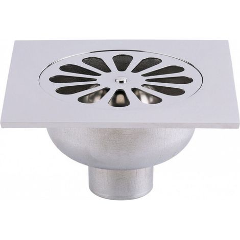 Bonde de sol carrée Sortie Verticale 150x150 mm (1/2)