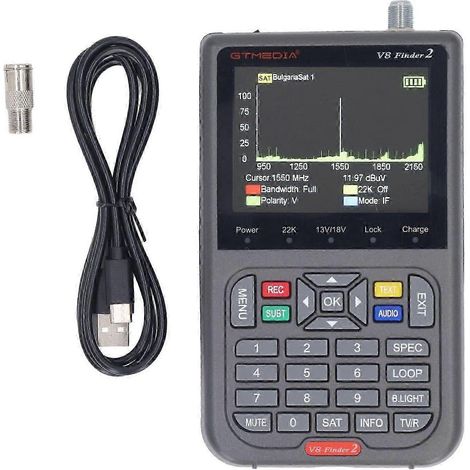 Détecteur de signal satellite 950-2150 MHz, écran 3,5 pouces, récepteur de signal satellite numérique DVB S2X/S2S, alimentation 5 V, 9 V, 12 V CC, haute qualité (1/5)