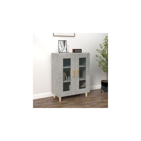 Buffet gris béton 69,5x34x90 bois d'ingénierie (1/5)