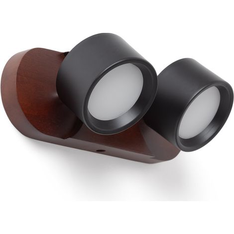 Lámpara de Pared LED 10W Metal CCT Seleccionable Cundra 2 Focos Negro (1/5)