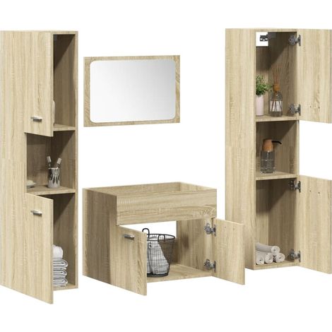 4-tlg. Badmöbel-Set Sonoma-Eiche Holzwerkstoff (1/5)