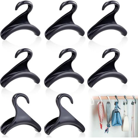 CSPARKV 8 Stück Handtaschenhaken, Garderobenhaken für Handtaschen, Aufbewahrungshaken für Handtaschen, Organisationshaken für Taschen, Schals, Hüte (schwarz) (1/5)