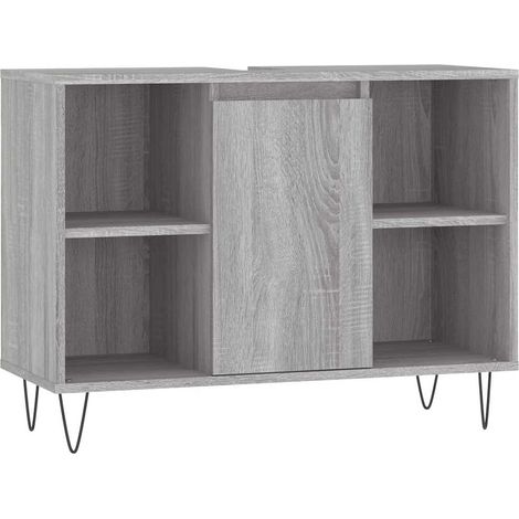 Maison Exclusive - Badschrank Grau Sonoma 80x33x60 cm Holzwerksto