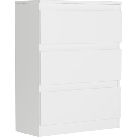Kleine Kommode mit Schubladen, Weiß - 76 x 40 x 70 cm - Modern R3 (1/5)