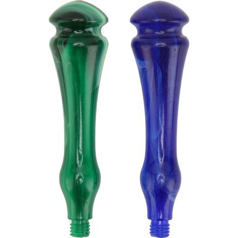 2 pièces Poignée de Tampon en Résine Cire Lisse Ergonomique avec Vis Bleu Vert (1/5)