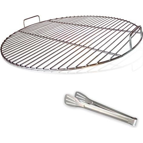 Grille de barbecue ronde en acier inoxydable – Diamètre 53 cm – Poignée pour manipulation facile – Compatible avec barbecues Weber 57 cm