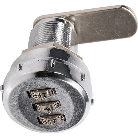 Cadenas à code 3 chiffres pour armoire, argenté, acier inoxydable, serrure à mot de passe pratique et sécurisée, lot de 2 (1/5)