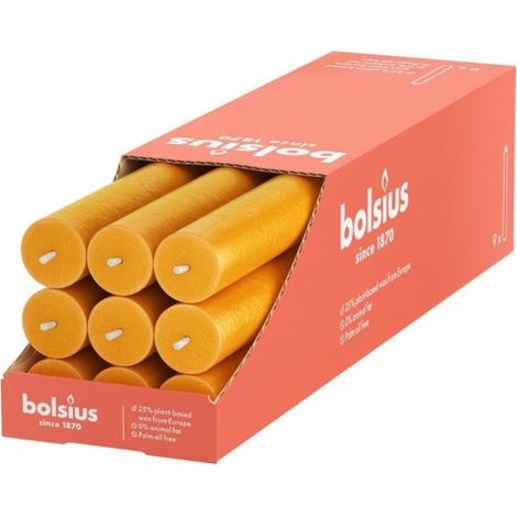 Bougie de table Bolsius, jaune miel rustique, 27 cm