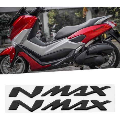 Paire de protections de réservoir d'essence avec logo NMAX, autocollants noirs pour Yamaha NMAX155 et 125. (1/5)