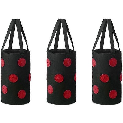 Filiyano-Lot de 3 sacs de culture suspendus multifonctionnels en feutre à 12 trous pour tomates, légumes et fleurs. (1/5)