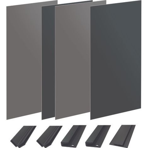 ONDEE - Kit instalación paneles murales nicho WALLDECO 200cm gris antracita perfil negro (1/4)