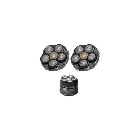 Têtes de rechange magnétiques à 6 lames pour rasoir électrique 6D — Compatibles avec de nombreux rasoirs pour hommes chauves — Lot de 2 Format voyage Tête de coupe uniquement (1/4)