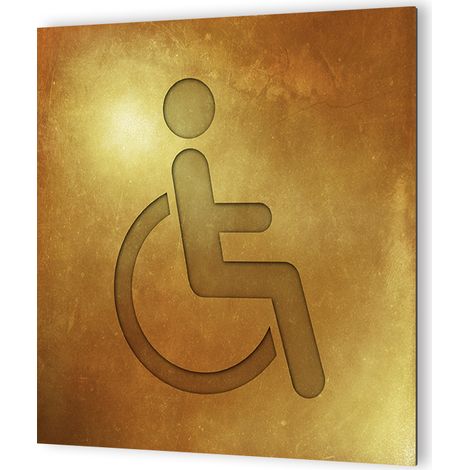 Panneau pictogramme de signalisation · Toilettes PMR Texture Gold (1/5)