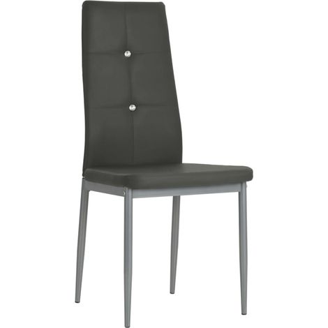 Maison Exclusive - Esszimmerstühle 4 Stk. Grau Kunstleder