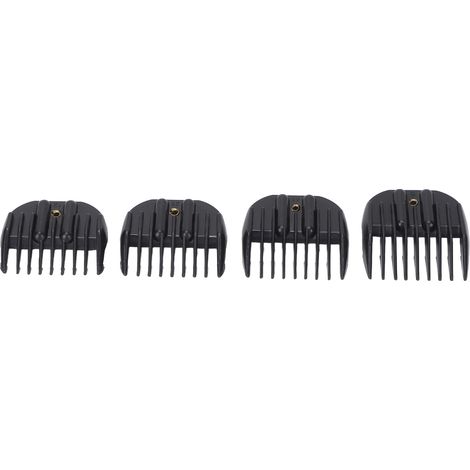 Lot de 4 sabots de guidage pour tondeuse à cheveux professionnelle, compatibles avec toutes les tondeuses universelles (noir). (1/5)